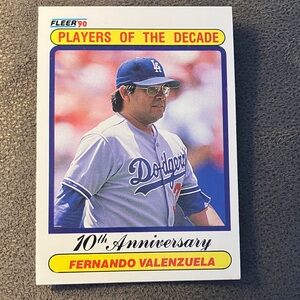 Dodgers Fernando Valenzuela Players of the Decade Card Vintage